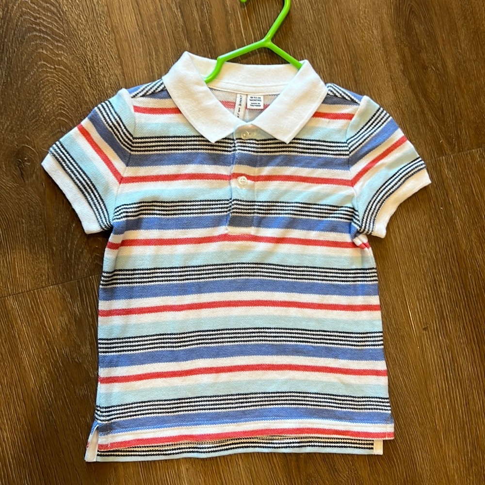 Janie and Jack red white blue boys polo
